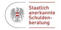 Bildlink Logo mit Aufschrift "Staatlich anerkannte Schuldnerberatung"