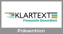 Button mit Verlinkung zur Website Klartext mit der Unterseite Prävention (Externer Link)